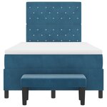 vidaXL Lit à ressorts avec matelas et banc bleu foncé 120x200 cm en velours