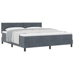 Lit à ressorts vidaXL avec matelas gris foncé super king en velours
