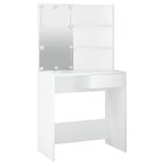 vidaXL Ensemble de coiffeuse avec LED Blanc Bois d'ingénierie
