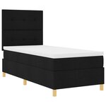vidaXL Lit avec sommier et matelas noir simple en tissu