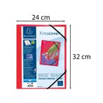 Chemise À Élastiques 3 Rabats Polypropylène Translucide Krea Cover - A4 - Rouge - X 25 - Exacompta