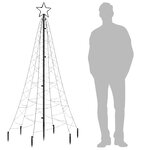 vidaXL Sapin de Noël avec piquet Bleu 200 LED 180 cm