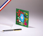 Carte simple bouton d'or créée et imprimée en france - la lettre q