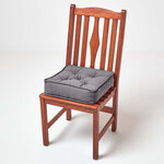 Galette de chaise coussin rehausseur en coton Gris ardoise  40 x 40 x 10 cm - HOMESCAPES