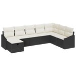 vidaXL Ensemble de Canapé de Jardin de 8 pièces avec Coussins Noir Rattan Poly