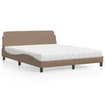 vidaXL Lit avec matelas cappuccino 160x200 cm similicuir