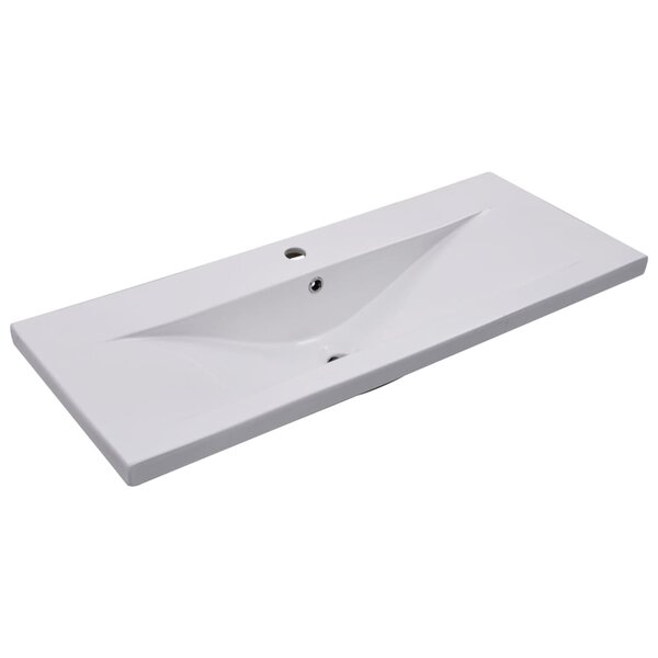 vidaXL Lavabo encastré 101 x 39 5 x 18 5 cm Céramique Blanc