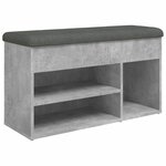 vidaXL Banc à chaussures gris béton 82x32x45 5 cm bois d'ingénierie