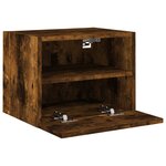 vidaXL Meuble TV mural chêne fumé 40x30x30 cm bois d'ingénierie