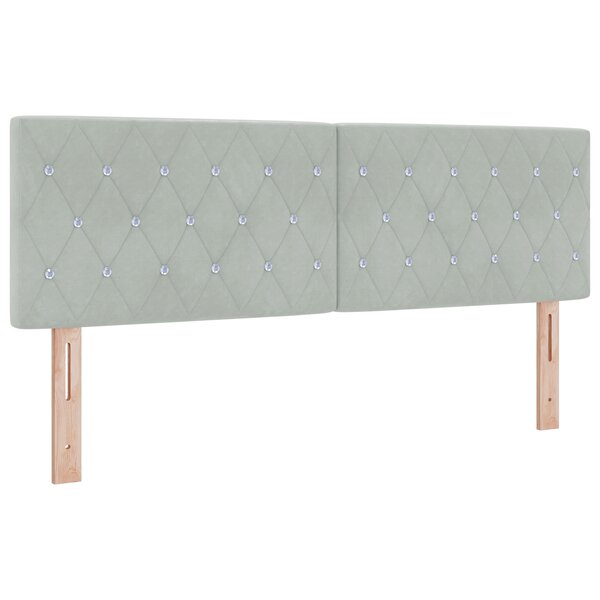 Tête de lit vidaXL avec boutons en cristal capitonnée gris clair 140 cm en velours