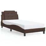 vidaXL Cadre de lit avec tête de lit marron 100x200 cm Similicuir
