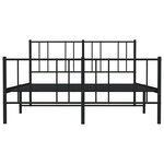 vidaXL Cadre de lit métal sans matelas avec pied de lit noir 135x190cm