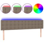vidaXL Tête de lit à LED Taupe 180x5x78/88 cm Tissu