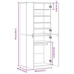 vidaXL Armoire à chaussures Blanc 80x39x178 cm Bois d'ingénierie
