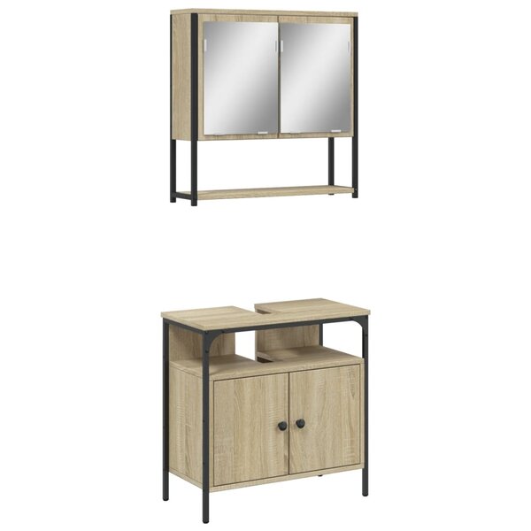 vidaXL Ensemble de meubles de salle de bain 2 Pièces chêne sonoma