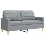vidaXL Ensemble de canapés 3 Pièces avec repose-pied gris clair tissu