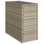 vidaXL Table d'appoint de jardin avec dessus en verre gris clair rotin