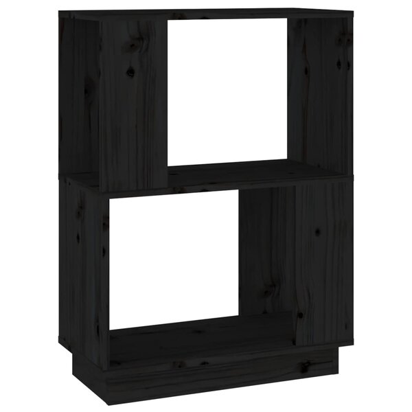 vidaXL Bibliothèque/Séparateur de pièce Noir 51x25x70 cm Pin solide