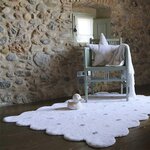 Tapis coton forme biscuit - blanc - 120 x 160
