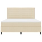 vidaXL Lit à ressorts avec matelas et lumière LED crème 180x200 cm tissu