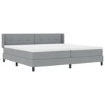 Lit Box Spring vidaXL avec Matelas Gris Clair 200x200 cm Tissu