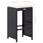 vidaXL Ensemble de bar d'extérieur 9 Pièces Résine tressée Noir