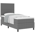 vidaXL Lit box spring avec matelas gris clair 100x200 cm tissu en velours côtelé