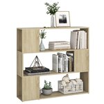 vidaXL Bibliothèque/Séparateur de pièce Chêne sonoma 100x24x94 cm