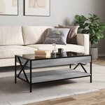 vidaXL Table basse avec LED infini sonoma gris 90x50x38 cm