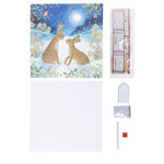 CRYSTAL ART Kit carte broderie diamant 18x18cm Lapins clair de lune