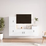vidaXL Ensemble de meubles TV 4 Pièces Blanc brillant Bois d'ingénierie