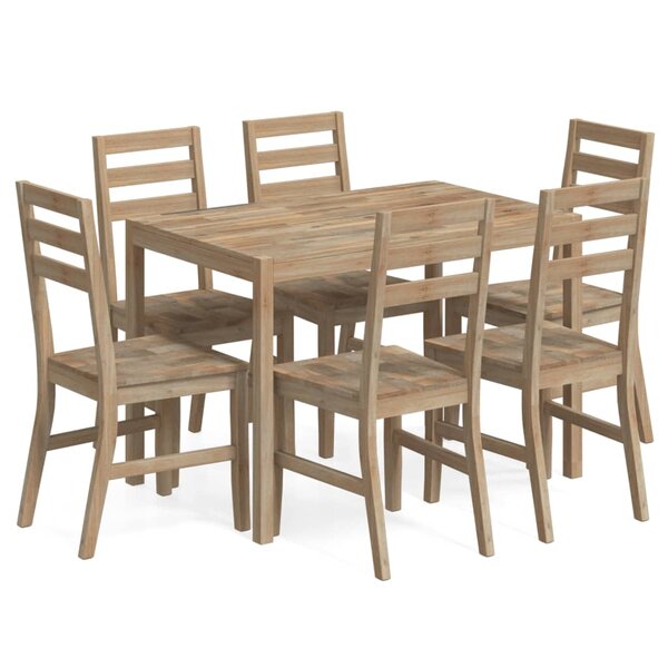 vidaXL Ensemble à dîner 7 Pièces Bois d'acacia solide