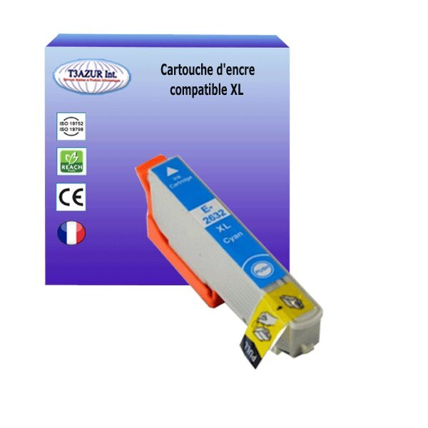 Cartouche Compatible avec Epson T2632 / T2612 / T26XL Cyan- T3AZUR