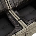 Canapé de Jardin 9 Pièces avec Coussins Gris Clair Poly Rattan
