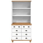 Buffet vidaXL “ASKIM” Blanc 91x40x183 cm Bois massif Pin