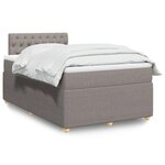 vidaXL Sommier à lattes de lit avec matelas Taupe 120x200 cm Tissu