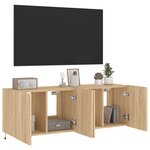 vidaXL Meubles TV muraux lumières LED 2 Pièces chêne sonoma 60x35x41 cm