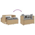 vidaXL Ensemble à manger de jardin et coussins 3 Pièces Beige poly rotin