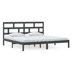 vidaXL Cadre de lit sans matelas Noir Bois de pin massif 200x200 cm