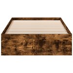vidaXL Cadre de lit et tiroirs chêne fumé 90x200 cm bois d'ingénierie