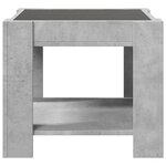 vidaXL Table basse avec LED gris béton 53x53x45 cm bois d'ingénierie