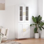 vidaXL Buffet haut Blanc 69 5x34x180 cm Bois d'ingénierie