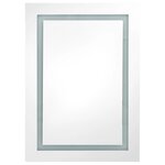 vidaXL Armoire de salle de bain à miroir LED blanc et chêne 50x13x70cm