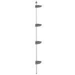 vidaXL Étagère d’angle de douche télescopique à 4 niveaux Argenté