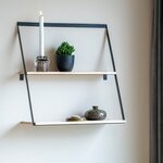 Etagère murale en acier et pin 50 x 21 x 52 cm