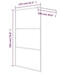 vidaXL Paroi de douche Blanc 115x195 cm Verre ESG transparent