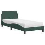 vidaXL Lit avec matelas vert foncé 80x200 cm velours