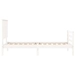 vidaXL Cadre de lit sans matelas blanc bois massif