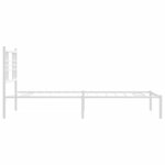 vidaXL Cadre de lit métal avec tête de lit blanc 90x200 cm