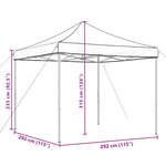 vidaXL Tente de réception pliable escamotable taupe 292x292x315 cm